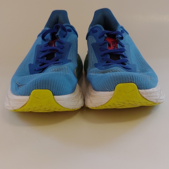 Hoka Men's Blue Sneakers with Yellow Highlights - Picture 3 of 9